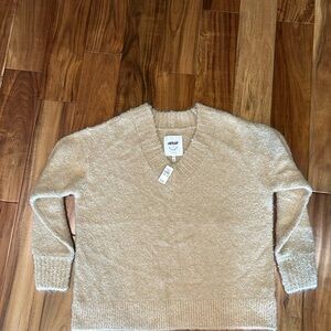 Aerie V-Neck Sweater in Tan